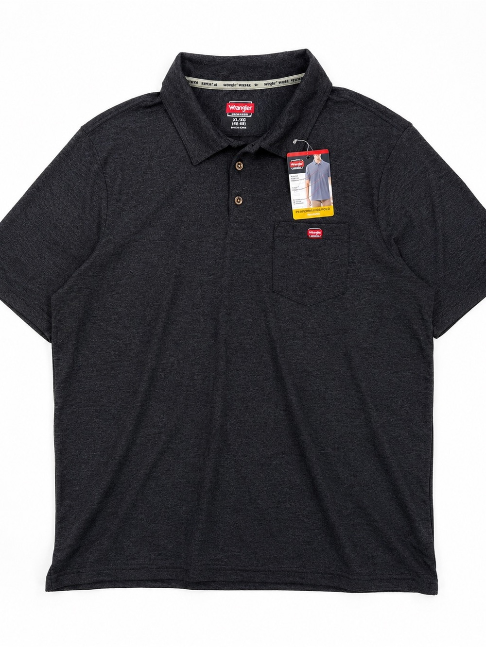 NWT Wrangler Workwear Polo Shirt Black Men’s XL 46-48